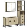 vidaXL 3 Piece Bathroom Furniture Set Sonoma Oak Engineered Wood