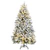 vidaXL Artificial Hinged Christmas Tree 300 LEDs & Flocked Snow 240 cm