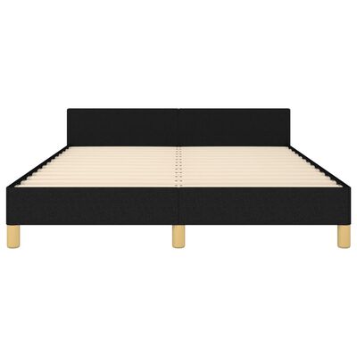 vidaXL Bed Frame with Headboard Black 137x187 cm Double Fabric