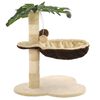 vidaXL Cat Tree | Beige and Brown | Particle Board, Plush, Sisal Rope | Small