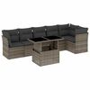 vidaXL 7 Piece Garden Sofa Set with Cushions Grey Poly Rattan