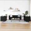 vidaXL Sofa Set Artificial Leather 3-Seater 2-Seater Armchair Black