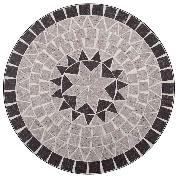 vidaXL Mosaic Bistro Table Grey 61cm Ceramic