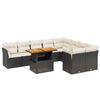vidaXL 10 Piece Garden Sofa Set with Cushions Black Poly Rattan