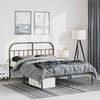 vidaXL Metal Bed Frame without Mattress with Headboard Black 150x200cm
