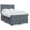 vidaXL Box Spring Bed with Mattress Dark Grey Queen Velvet