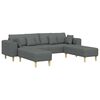 vidaXL Sofa 3 pcs Dark Grey Fabric