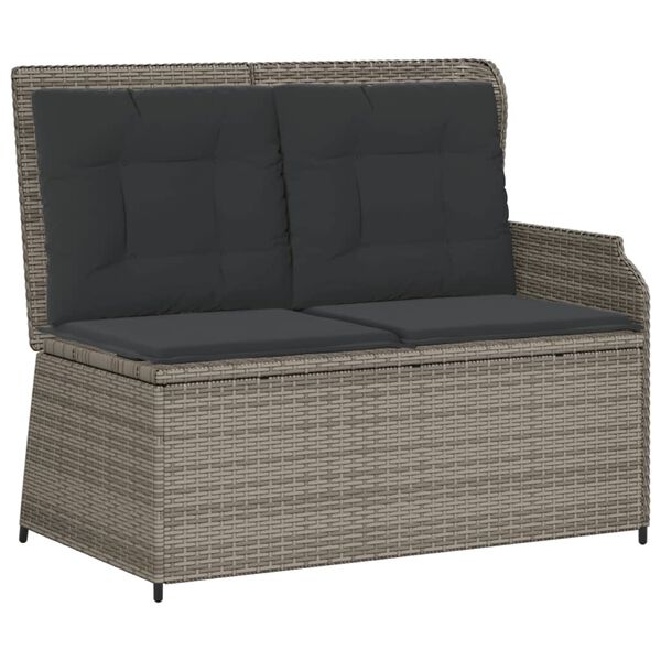 vidaXL 5 Piece Garden Lounge Set with Cushions Grey Poly Rattan