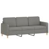 vidaXL 3-Seater Sofa with Pillows&Cushions Dark Grey 180 cm Fabric