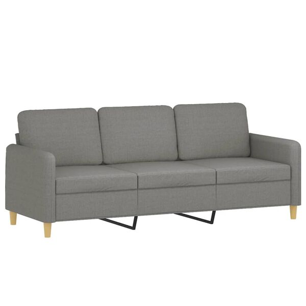 vidaXL 3-Seater Sofa with Pillows&Cushions Dark Grey 180 cm Fabric