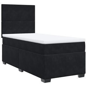vidaXL Box Spring Bed with Mattress Black King Single Velvet