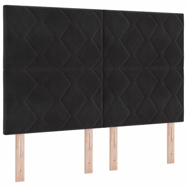 vidaXL Headboard Height Adjustable with Headboard Black 144 cm Velvet