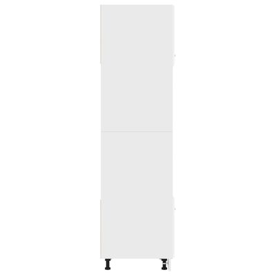 vidaXL Microwave Cabinet High Gloss White 60x57x207 cm Engineered Wood