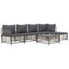 vidaXL 6 Piece Garden Lounge Set with Cushions Anthracite Poly Rattan