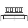 vidaXL Metal Bed Frame without Mattress with Headboard Black 135x190cm