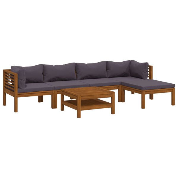 vidaXL 7 Piece Garden Lounge Set with Cushion Solid Acacia Wood