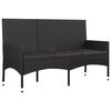 vidaXL 4 Piece Garden Lounge Set with Cushions Black Poly Rattan