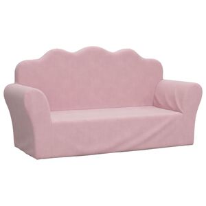vidaXL Kids' Sofa 2-Seater Pink Soft Plush