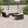 vidaXL 13 Piece Garden Sofa Set with Cushions Black Poly Rattan