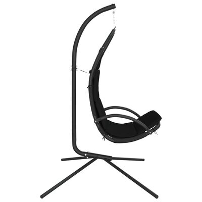 vidaXL Garden Swing Chair with Cushion Black Oxford Fabric and Steel