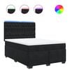 vidaXL Box Spring Bed with Mattress Black Queen Velvet