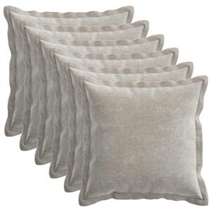 vidaXL Throw Pillow 6 pcs HOUTEN Light Grey 45 x 45 cm Chenille Fabric