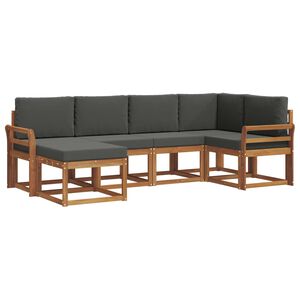 vidaXL Outdoor Sofa Set 6 pcs Natural and Anthracite