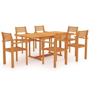 vidaXL 9 Piece Garden Dining Set Solid Teak Wood
