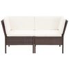 vidaXL 8 Piece Garden Lounge Set with Cushions Poly Rattan Brown