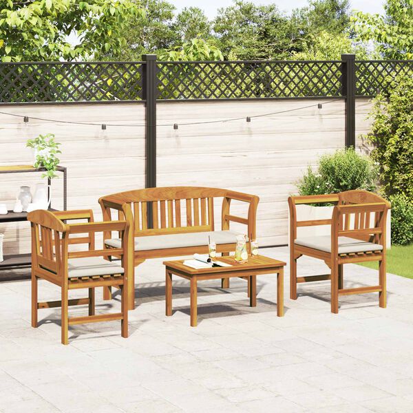 vidaXL Garden Rose Lounge Set 4 pcs Natural Solid Acacia Wood
