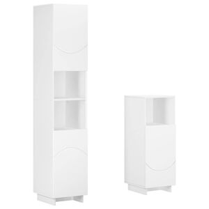 vidaXL Bathroom Cabinet Set 2 pcs White Engineered Wood