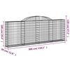 vidaXL Arched Gabion Baskets 12 pcs 300x30x100/120 cm Galvanised Iron