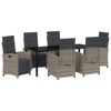 vidaXL Garden Dining Set 7 pcs Grey Poly Rattan