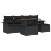vidaXL Garden Sofa Set 6 pcs Black Poly rattan