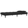 vidaXL 2-Seater Sofa Bed with Footstool Black Velvet