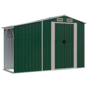 vidaXL Garden Shed Green 277x93x179 cm Galvanised Steel