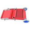 vidaXL Folding Sun Lounger with Canopy and Wheels Steel Red