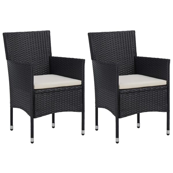 vidaXL 3 Piece Garden Dining Set Black