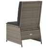 vidaXL Reclining Garden Sofa with Cushions Grey Poly Rattan