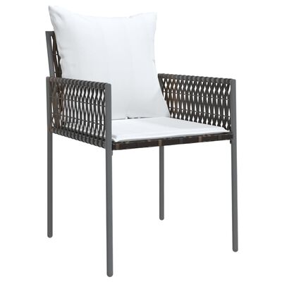vidaXL Garden Chairs with Cushions 6 pcs Brown 54x61x83 cm Poly Rattan