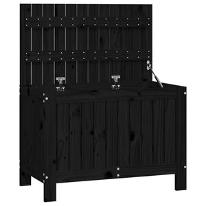 vidaXL Garden Storage Box Black 76x42,5x54 cm Solid Wood Pine