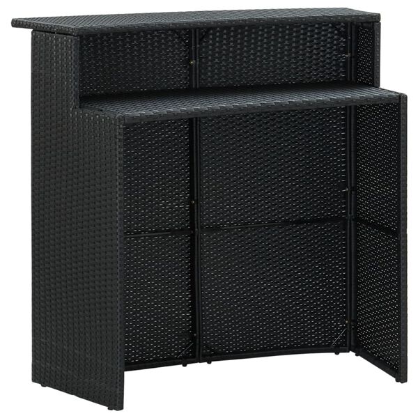 vidaXL Garden Bar Table Black 120x55x110 cm Poly Rattan