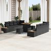 vidaXL Garden Sofa Set with Cushion 11 pcs Black Poly rattan