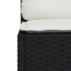 vidaXL Garden Sofa Armless with Cushions Black Poly Rattan