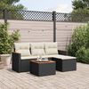 vidaXL 5 Piece Garden Sofa Set with Cushions Black Poly Rattan