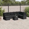 vidaXL 9 Piece Garden Sofa Set with Cushions Black Poly Rattan