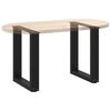 vidaXL Coffee Table Legs U-Shaped 2 pcs Black 28x(42-43) cm Steel