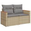 vidaXL 10 Piece Garden Sofa Set with Cushions Beige Poly Rattan