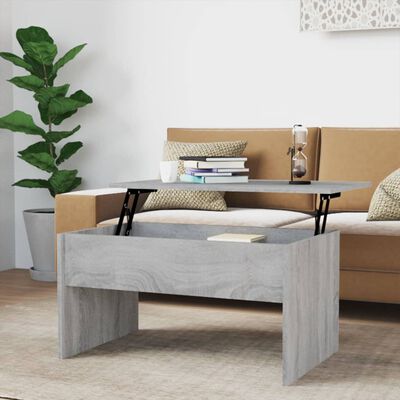 vidaXL Coffee Table Grey Sonoma 80x50.5x41.5 cm Engineered Wood