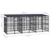 vidaXL Outdoor Dog Kennel with Roof Steel 11.06 m&sup2;